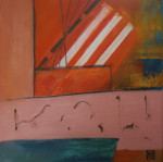 Compositie met oranje 30x30